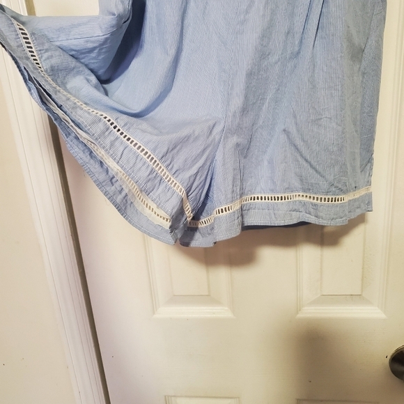 6 Shore Road by Pooja Blue Short Romper Shoulder Straps with ruffle Size Med - Picture 5 of 7